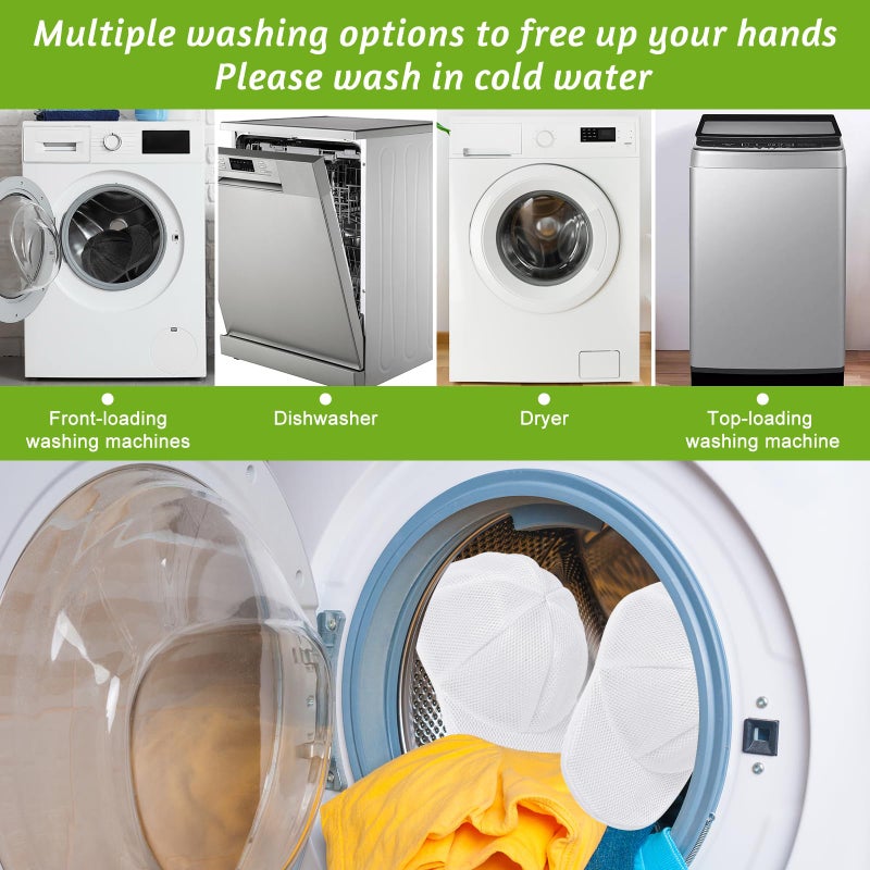 Eiito Hat Washer Cage Hats Cleaner, Hat Washer for baseball caps for Washing Machine or Dishwasher, Ball Cap Washer Frame for Flat & Curved Hats.2-Pack White - Image 2